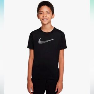 Nike Dri-Fit Kids Black T-Shirt with Logo